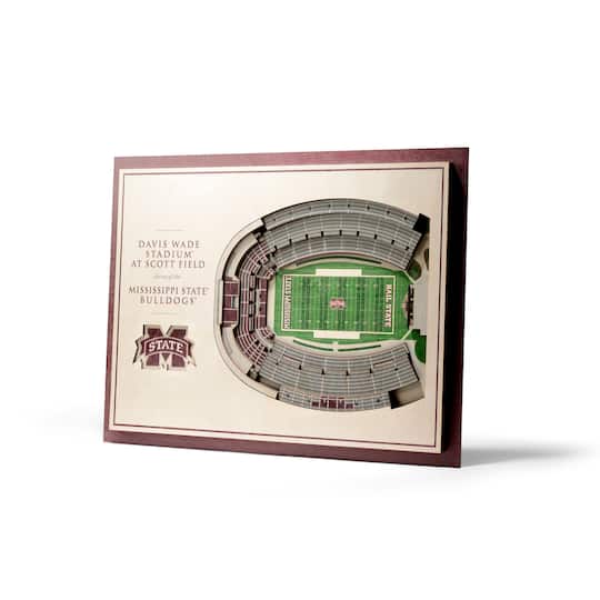 NCAA 5-Layer StadiumView Wall Art By Youthefan in Mississippi State Bulldogs | 13" x 17" x .63" | Michaels®